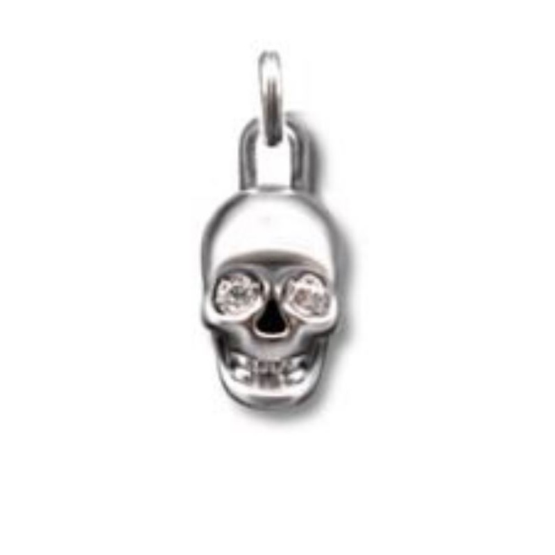 Crazy For Skully tête argent avec yeux stras 2.1mm