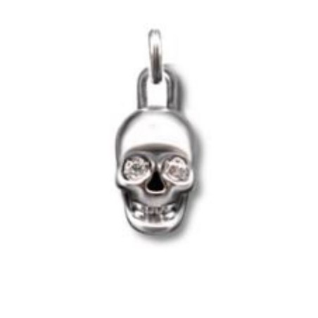 Crazy For Skully tête argent avec yeux stras 2.1mm