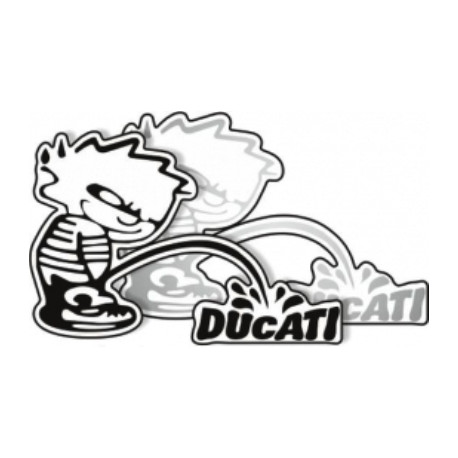 Autocollant Mop Ducati 2 pièces argent