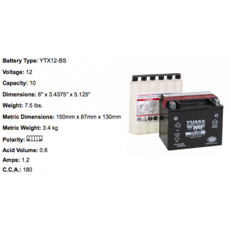 Batterie YTX12 BS YUASA