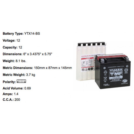 Batterie YTX14 BS YUASA